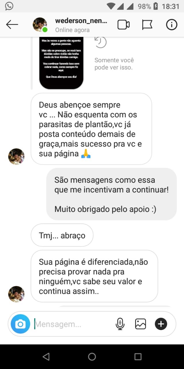 Depoimento de aluno do Mestre do Violão
